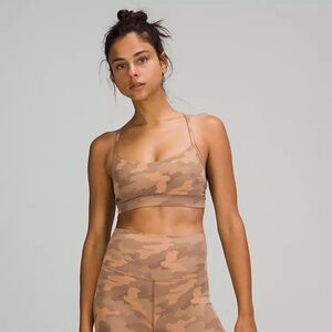lululemon Flow Y Bra, Size 6, Beige Camo,NWOT